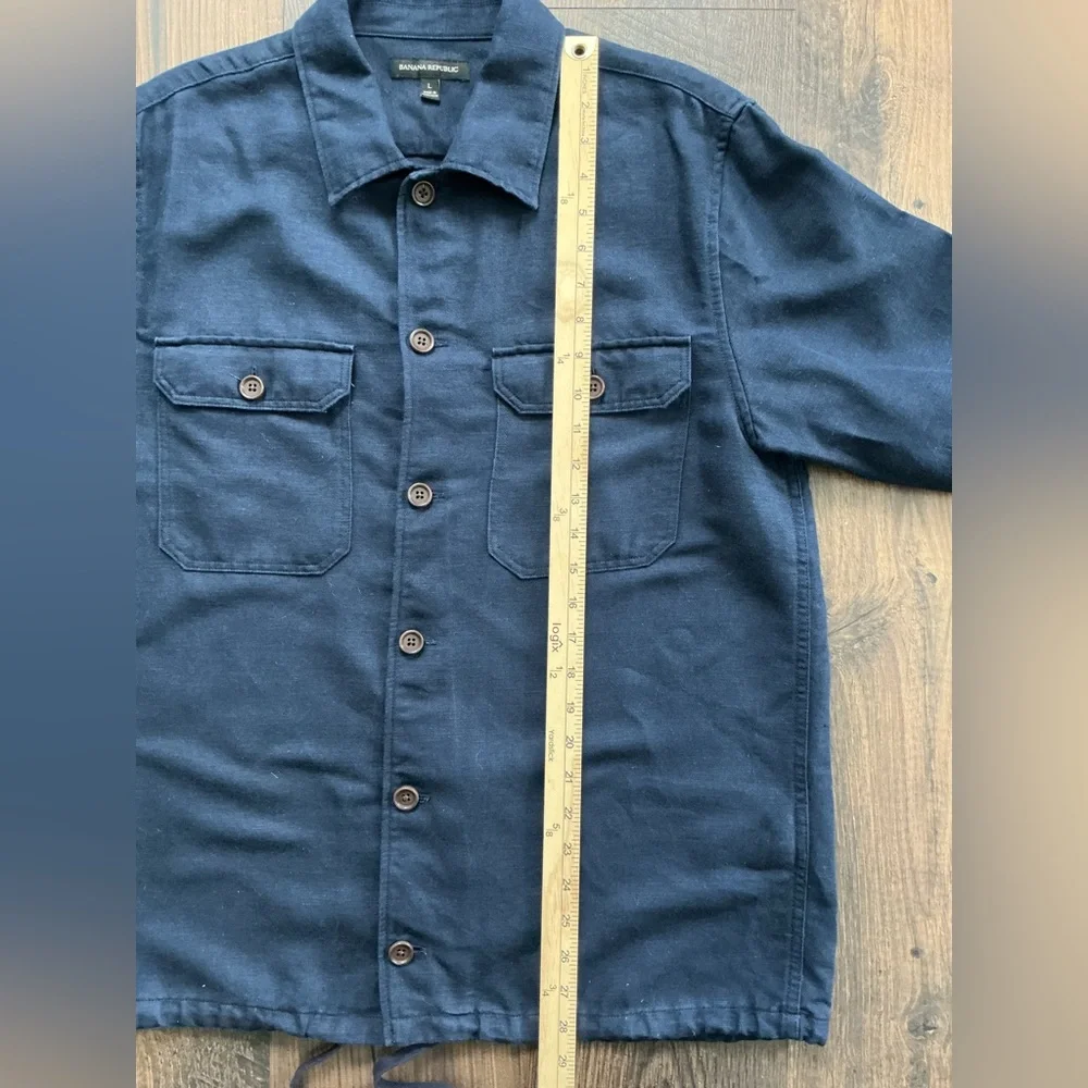 Banana Republic Men’s Linen-Cotton Coach’s Jacket Navy Blue (Size L)